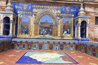 Spain, Andalusia. The Spanish pavilion in Seville at Plaza Espana Austria, Europe