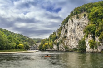 Rocky shores of the Danube near Kelheim, Germany, Europe