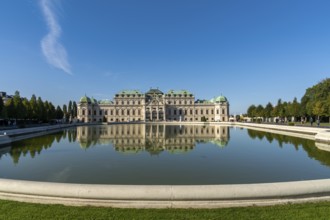 Vienna, Austria, 22 September, 2022: view of the Upper Belvedere Palace in downtown Vienna with