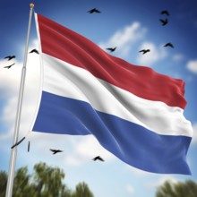 Flag of the Netherlands, This is a computer generated and 3d rendered image