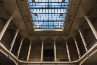 Brussels, Belgium, 11 11 2018: Interior ceiling view of the Royal museum of Art and History, Europe