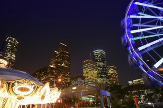 Ferris wheel at the fair night lights in Houston Texas