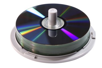 DVD, CD, for storing data, data carrier, on spindle, Manitoba, Canada, USA, North America