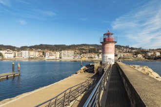 Panoramic view of Sanxenxo in summer, famous touristic destination in Galicia, Spain.