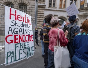 Germany, Berlin, 22 May 2024, Pro-Palestine demonstrators occupy HU building, social science