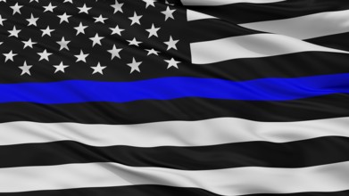 Blue Lives Matter Flag, Close Up View