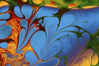 Abstract marbling floral pattern for fabric, tile design. background texture