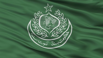 Sindh City Flag, Country Pakistan, Closeup View