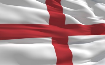 Fluttering flag of England on the wind