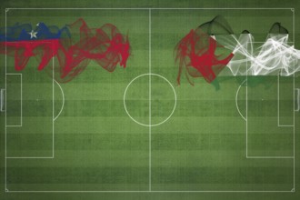 Samoa vs Palestine Soccer Match, national colors, national flags, soccer field, football game,