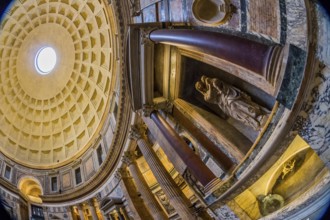 Italy, Rome, Pantheon. Tomb of Raphael and dome Austria, Europe
