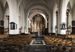 Meise, Flemish Brabant, Belgium, 11 03 2021: Interior design of the catholic gothic church, Europe