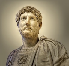 Hadrian or Publius Aelius Hadrianus Augustus, 76 - 138, Roman emperor, digitally edited