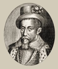 James VI and I, James Charles Stuart, 1566 – 1625, King of England, Scotland and Ireland, digitally