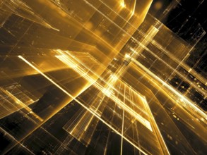Golden technology background - abstract computer-generated image. Digital art: futuristic design