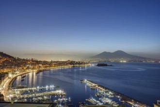 The Gulf of Naples with Mount Vesuvius in front of sunrise