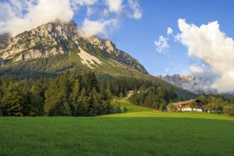 Landscape with the Kaiser Mountains in the alps of Austria