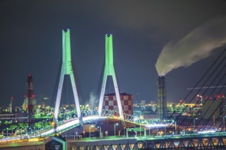 Tsubasabashi and night view. Shooting Location: Yokohama-city kanagawa prefecture
