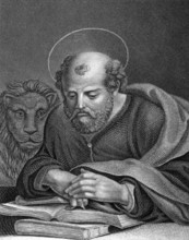 Saint Marcus on engraving from 1859. Engraved by L.Hoffmann and published in Meyers
