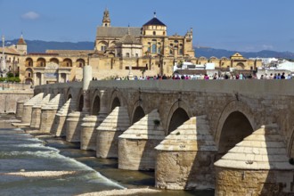 Spain, Andalusia. The Mezquita in Cordoba. Romanesque bridge and Mezquita Austria, Europe