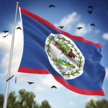 Flag of Belize, This is a computer generated and 3d rendered image