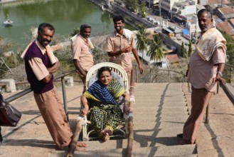 Transport to the Gomateshwara statue, Jaina-Asket, Jain temple on Vindyagiri Hill,