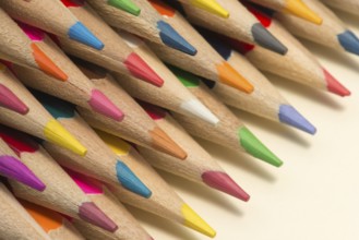 Abstract composition of a set wooden colour pencils