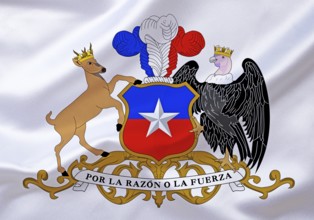 The coat of arms of Chile, country in South America, Studio