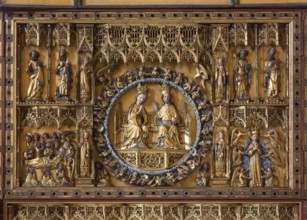 Centrepiece with crowning of the Virgin Mary, St., Saint, Saint