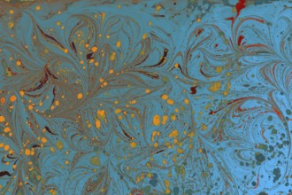 Abstract marbling floral pattern for fabric, tile design. background texture