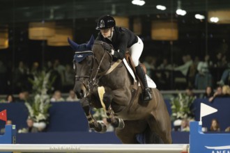 Jana Wargers of Germany competes in 1.60m FEI Jumping World Cup at Jumping Amsterdam in Amsterdam,