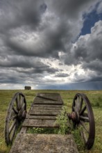 Old Prairie Wheel Cart Saskatchewan Canada field