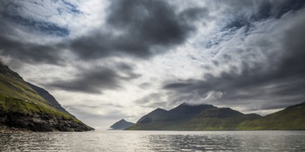 The wild landscape of the Faroe Islands in the North Atlantic