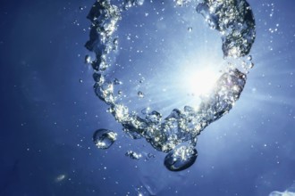 Air bubbles, underwater bubbles Abstract underwater background