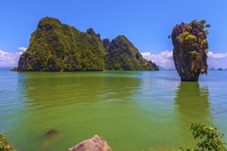 Bay in the Andaman Sea. James Bond Island in the shape of a vase. Wonderful holiday in Thailand