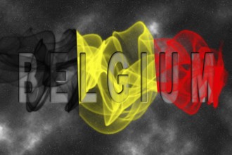 Belgium Flag with Starry Background Smoke Effect