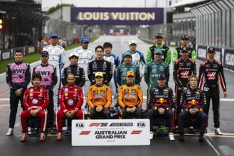 MELBOURNE, AUSTRALIA - MARCH 16: F1 drivers annual grid photo before the 2025 Australian Grand Prix