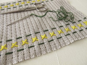 Embroidery pattern on canvas