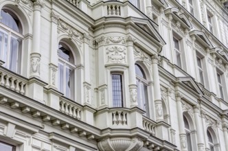 One of the residential buildings in the art-nouveau style in Prague