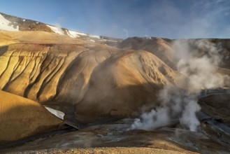 Sunrise in Kerlingarfjoll geothermal area in a sunny summer day, Iceland, Europe