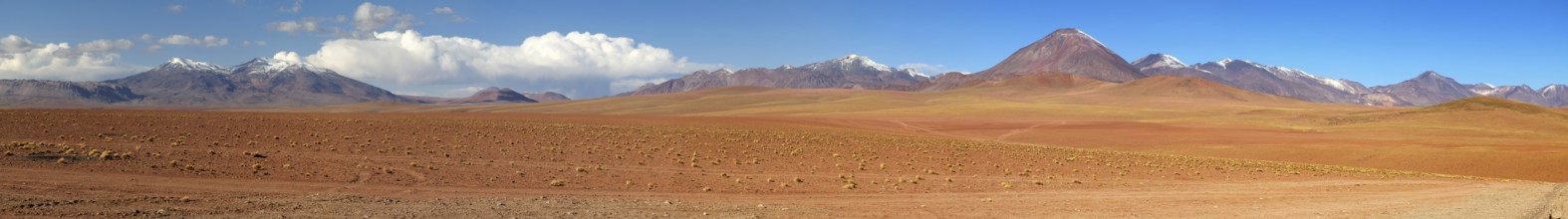 Mountain panorama in the Atacama Desert in Chile near San Pedro de Atacama