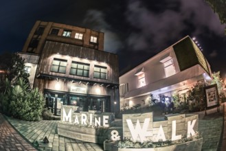 Night view of Yokohama Marine Walk (Minato Mirai). Shooting Location: Yokohama-city kanagawa