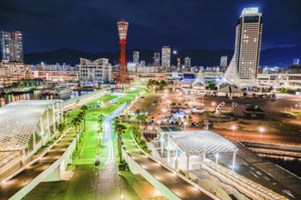 Night view of Kobe Meriken Park. Shooting Location: Kobe city, Hyogo Pref