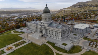Aerial view of the Utah State Capitol Building. Utah became the 45th state to the union on January