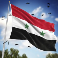 Flag of Syria, This is a computer generated and 3d rendered image