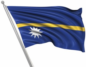 Flag of Nauru, isolated on white