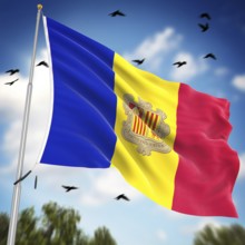 Flag of Andorra, This is a computer generated and 3d rendered image