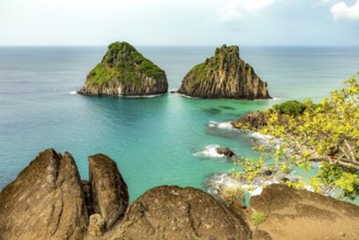 Fernando de Noronha, Brasil. Turquoise water around the Two Brothers rocks, UNESCO World Heritage