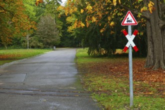Warning sign Attention rail traffic