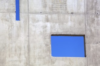 A new concrete wall was erected on a construction site